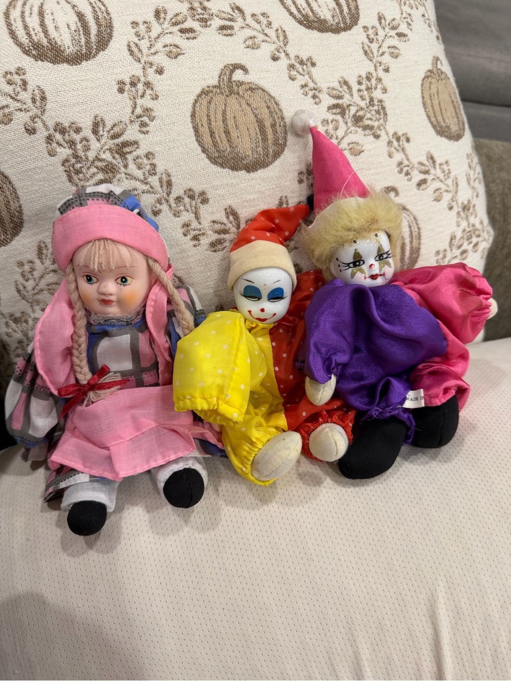 Vintage small Clown and Doll Toy Set